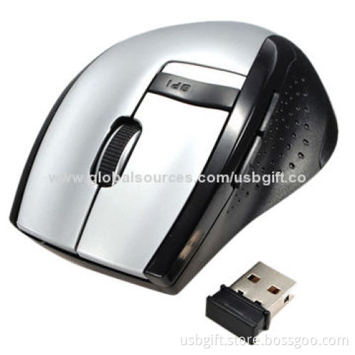 RF Wireless Mouse, Portable Design, Black-Green Style for Gift